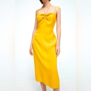Zara 💛 Ruched Midi Dress/ NWT